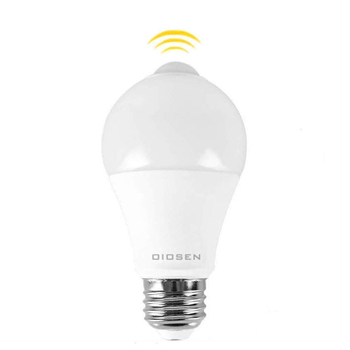 Foco Con Sensor de Movimiento, Bombilla OIOSEN 10W E26 PIR Detector Inteligente de Movimiento Encendido y Apagado Automático, Ideal para Escaleras, Cocheras, Pasillos y Más