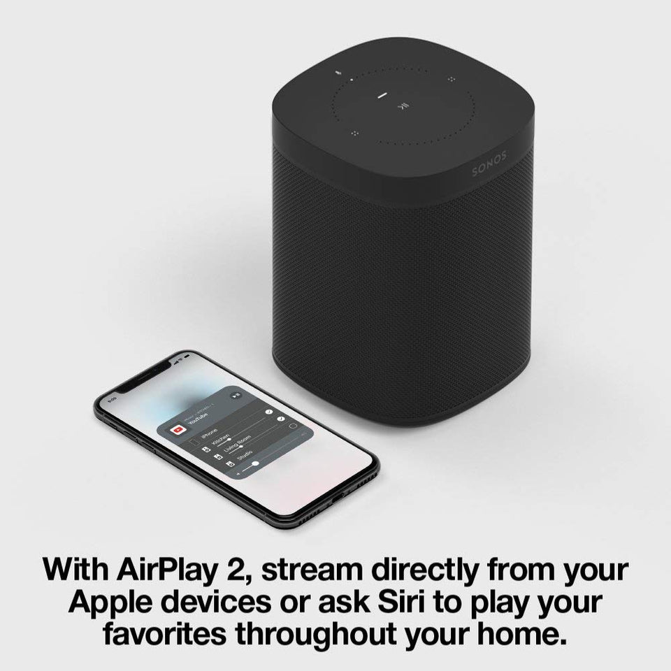 Sonos One – Bocina inteligente controlada por voz con Amazon Alexa, Color Negro