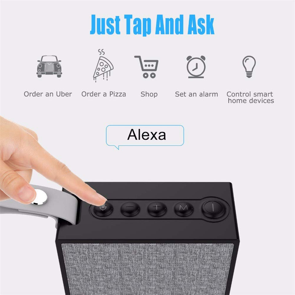 FWRSR Smart Altavoz portátil Bluetooth Subwoofer inalámbrico WiFi Control por Voz Manos Libres Altavoces de Alexa Compatible con Android iOS