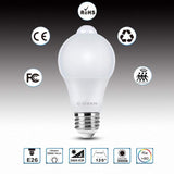 Foco Con Sensor de Movimiento, Bombilla OIOSEN 10W E26 PIR Detector Inteligente de Movimiento Encendido y Apagado Automático, Ideal para Escaleras, Cocheras, Pasillos y Más