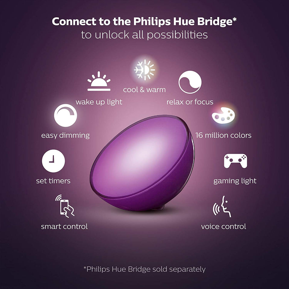 Philips, Luz Portátil Inteligente Hue Go White and Color LED