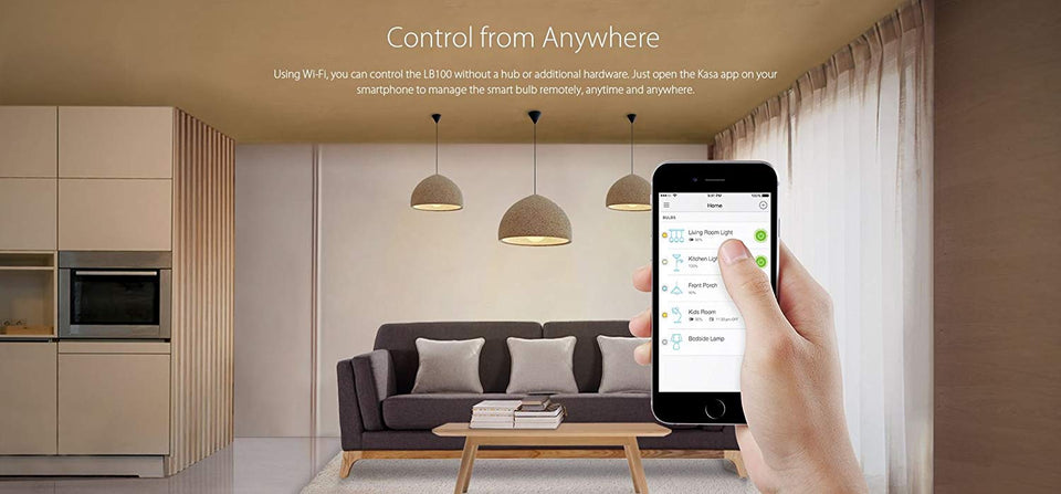 Kasa Smart Light Bulb by TP-Link - Reliable WiFi Connection, LED Soft White, Dimmable, A19, 50W Equivalent, No Hub Required, Works with Alexa Echo and Google Assistant (LB100)