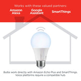 Elemento clásico de Sengled – A19 luz de día 5000 K foco LED inteligente (buje necesario), funciona con Alexa, asistente de Google, Echo Plus y SmartThings – Paquete de 4