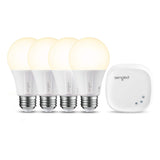 Element clásico de Sengled – Kit de iniciación (4 bombillas A19 + Hub) – 60 W Equivalente blanco suave (2700 K) LED inteligente bombillas, ZigBee, compatible con Amazon Alexa, Google asistente y SmartThings