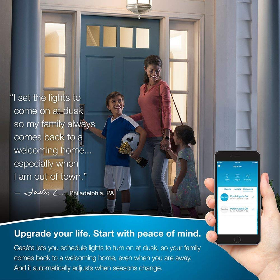 Lutron P-BDG-PKG2W Caséta™ Iluminación Inteligente Inalámbrica, Kit de Reguladores de Empotrar, Habilitado para Sistema HomeKit