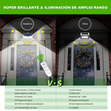 Glückluz Lámparas Solares Para Exterior Solar Lights 68 LED Solar Con Sensor De Movimiento de 270° Impermeable Con 3 Modos Lampara Seguridad Solar Para Patio Jardín Terraza Garaje Camino Blanco Frio 6000K Regalo de Navidad para Familias Viejos Padres