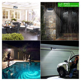 Glückluz Lámparas Solares Para Exterior Solar Lights 68 LED Solar Con Sensor De Movimiento de 270° Impermeable Con 3 Modos Lampara Seguridad Solar Para Patio Jardín Terraza Garaje Camino Blanco Frio 6000K Regalo de Navidad para Familias Viejos Padres